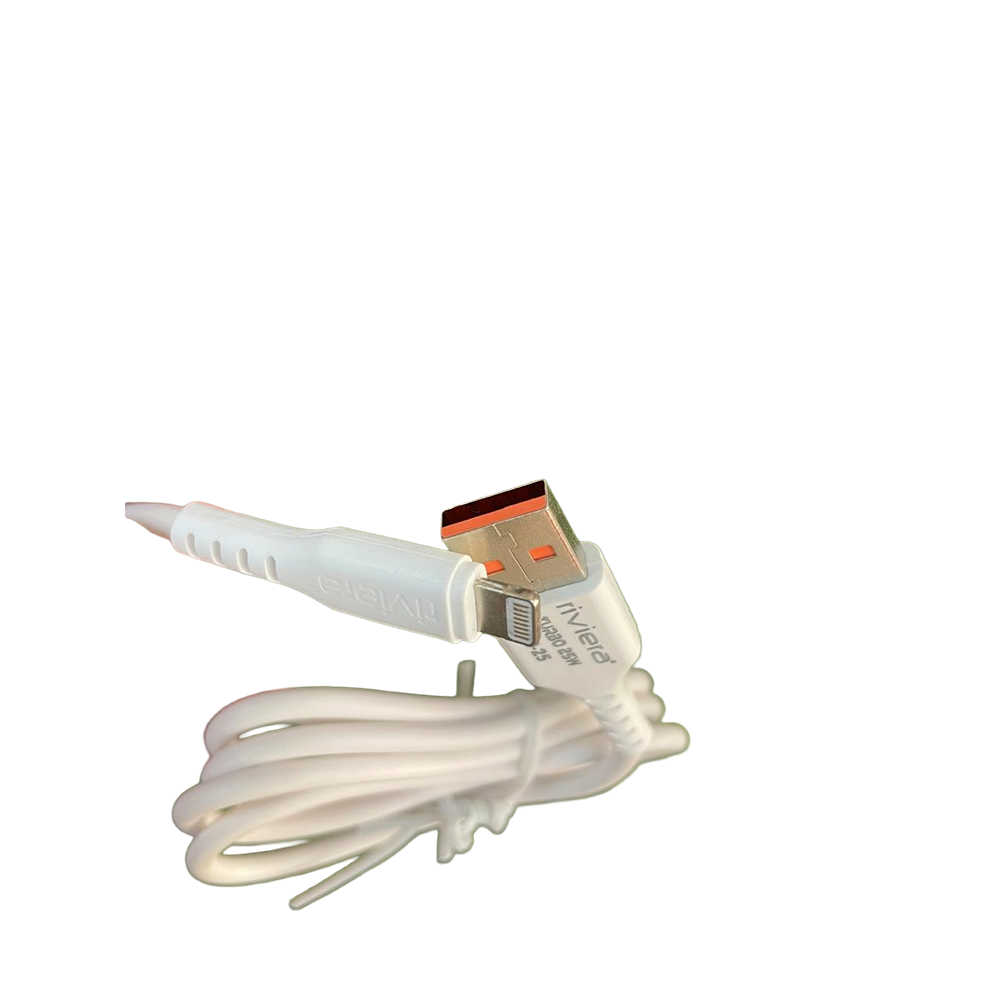 Riviera Turbo 25W Fast Charging Cable (USB-A to Micro USB / V8), 1 Meter, White